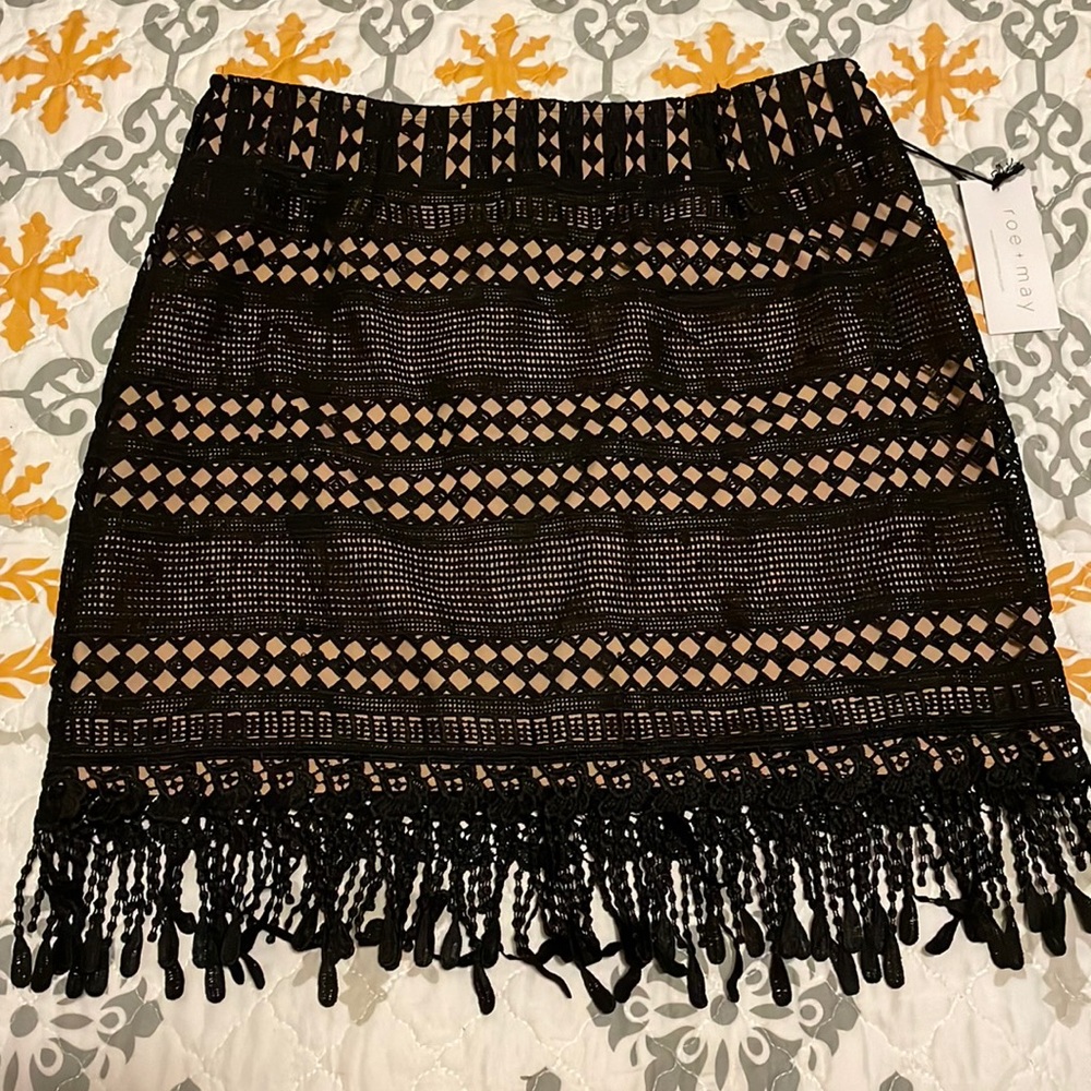 Roe + May crochet mini skirt